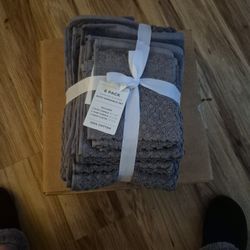 Towels 6 Piece Set Oeko Tex Dark Grey