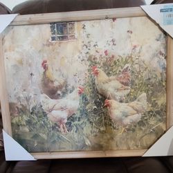 Country Hens Painting