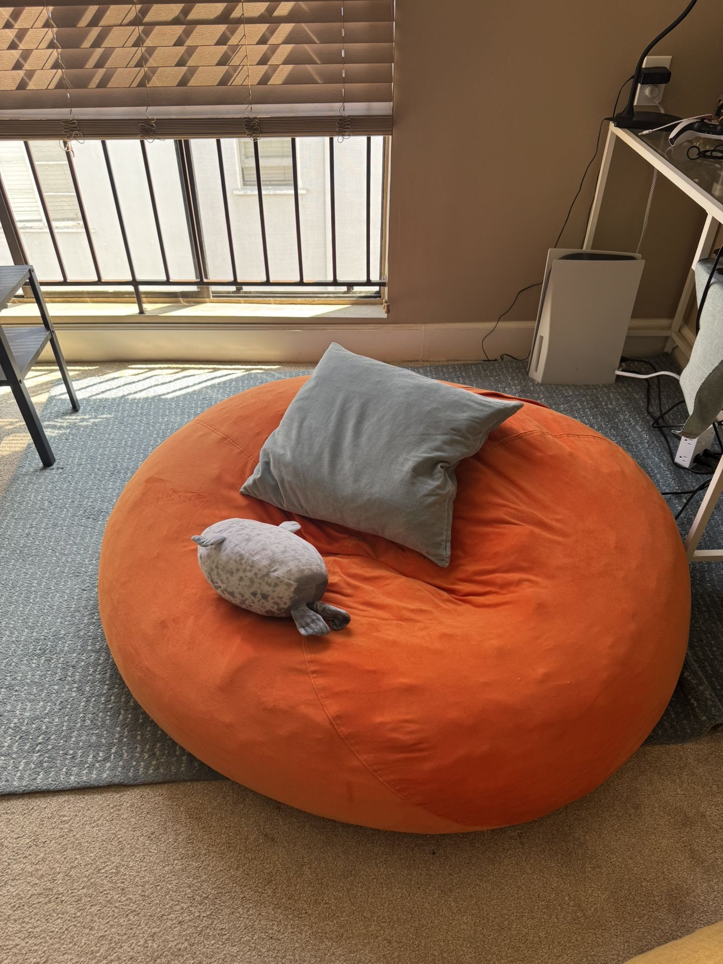 Large Orange Bean Bag Chair