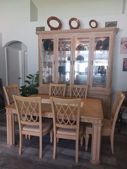 Dining table and hutch