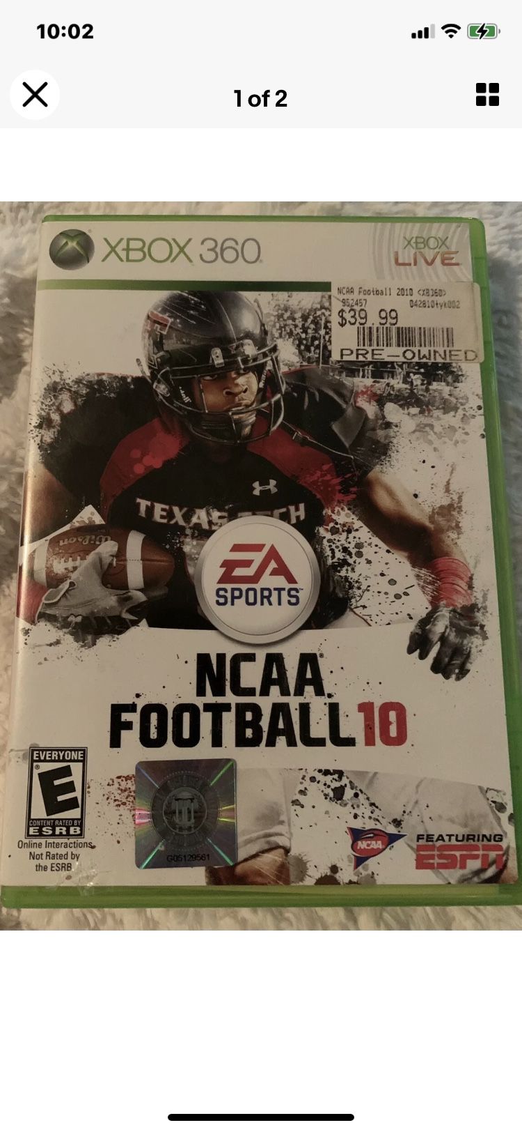  NCAA Football 10 (Microsoft Xbox 360, 2009). Condition is "Very Good". Shipped with USPS First Class.