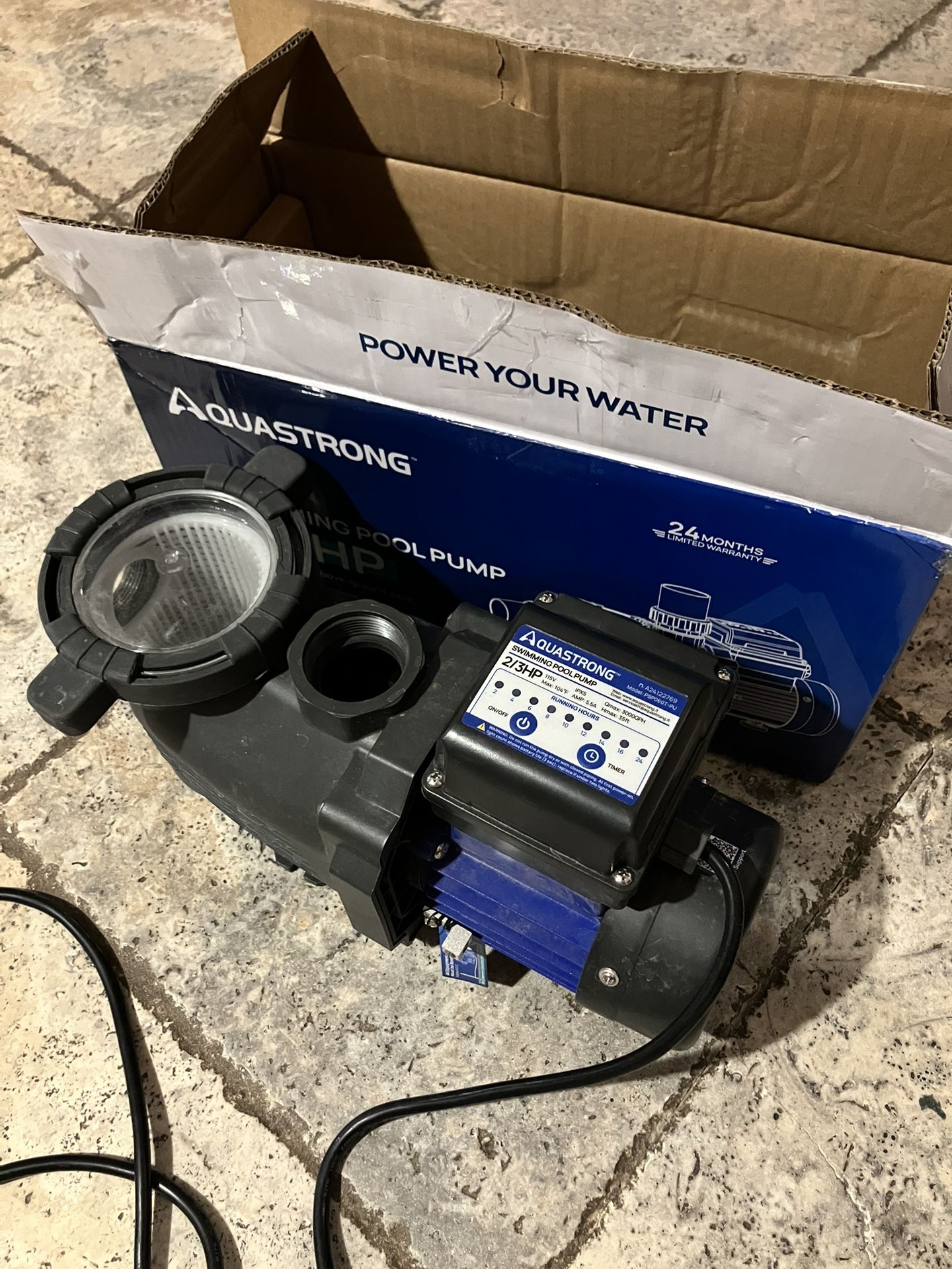 Aquastrong 2/3HP 115V Swimming Pool Pump SPF320 Model PSP060T-PU