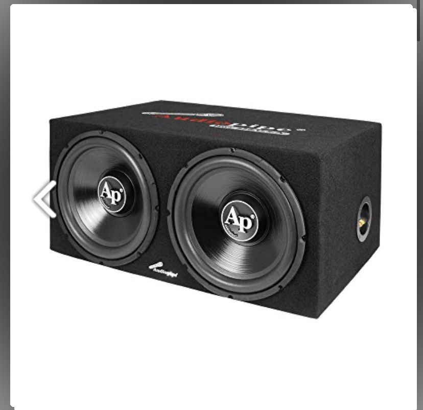 Audiopipe APSB-1299PP Dual 12 Inch Car Audio Subwoofer Speakers and Sealed Enclosure, 2 Channel 500 Watt Amplifier