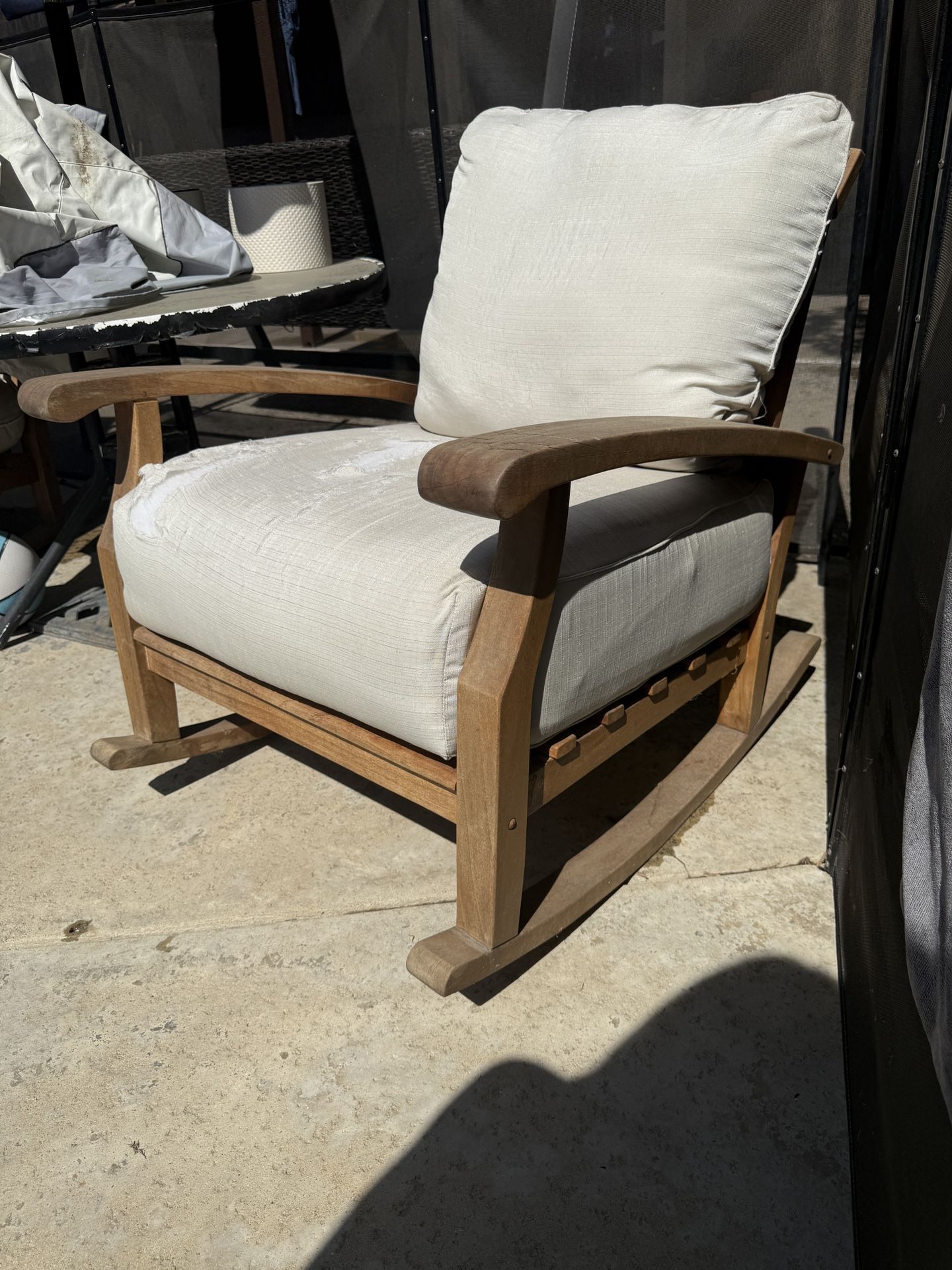 2 Large Teak Rocking Chairs