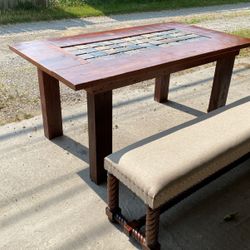 Dining Table With 2 Benches 