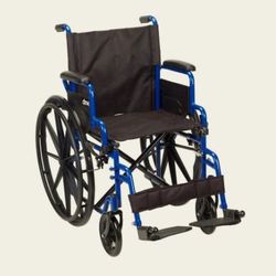Drive Medical Blue Streak Wheelchair with Flip Back Desk Arms and Swing Away Footrests 