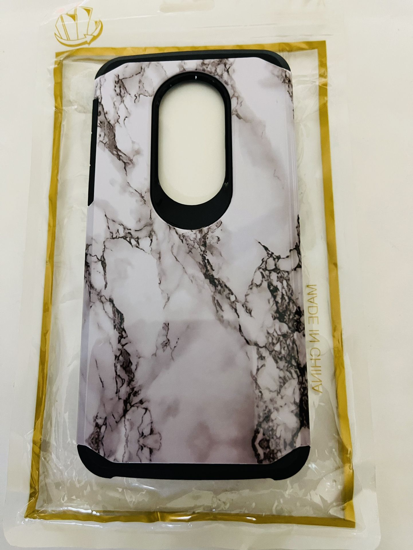 FOR MOTOROLA MOTO E5 PLUS SUPRA WHITE MARBLE DESIGN ASTRO ARMOR CASE COVER