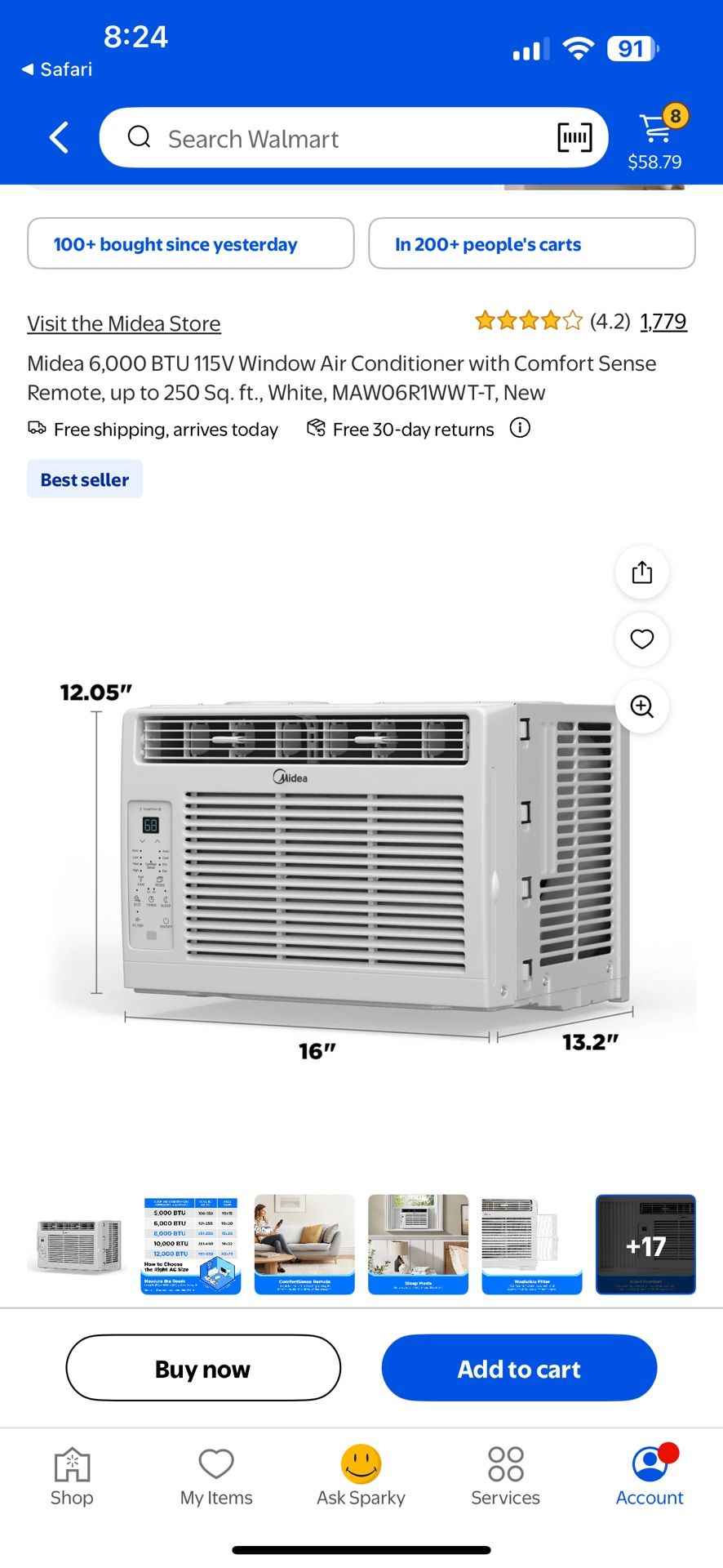 Window Air Conditioner with Comfort Sense Remote