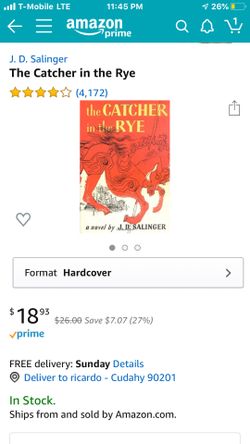 The catcher in the rye by J.D. Salinger