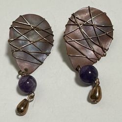 Wire Wrapped And Beads Jo Marz Jewelry Stud Earrings