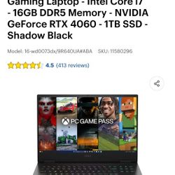 Hp Omen Gaming Latop Rtx 4060(PLEASE READ DESCRIPTION)