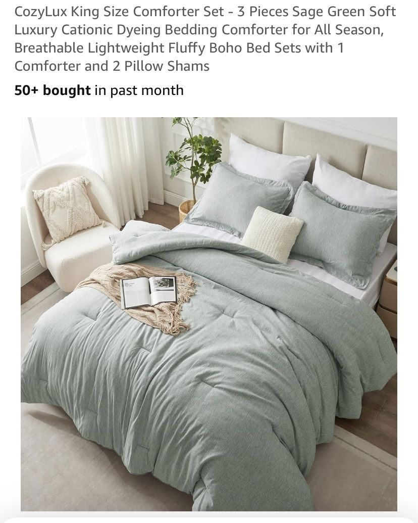 King Size 3 Piece Comforter Set 