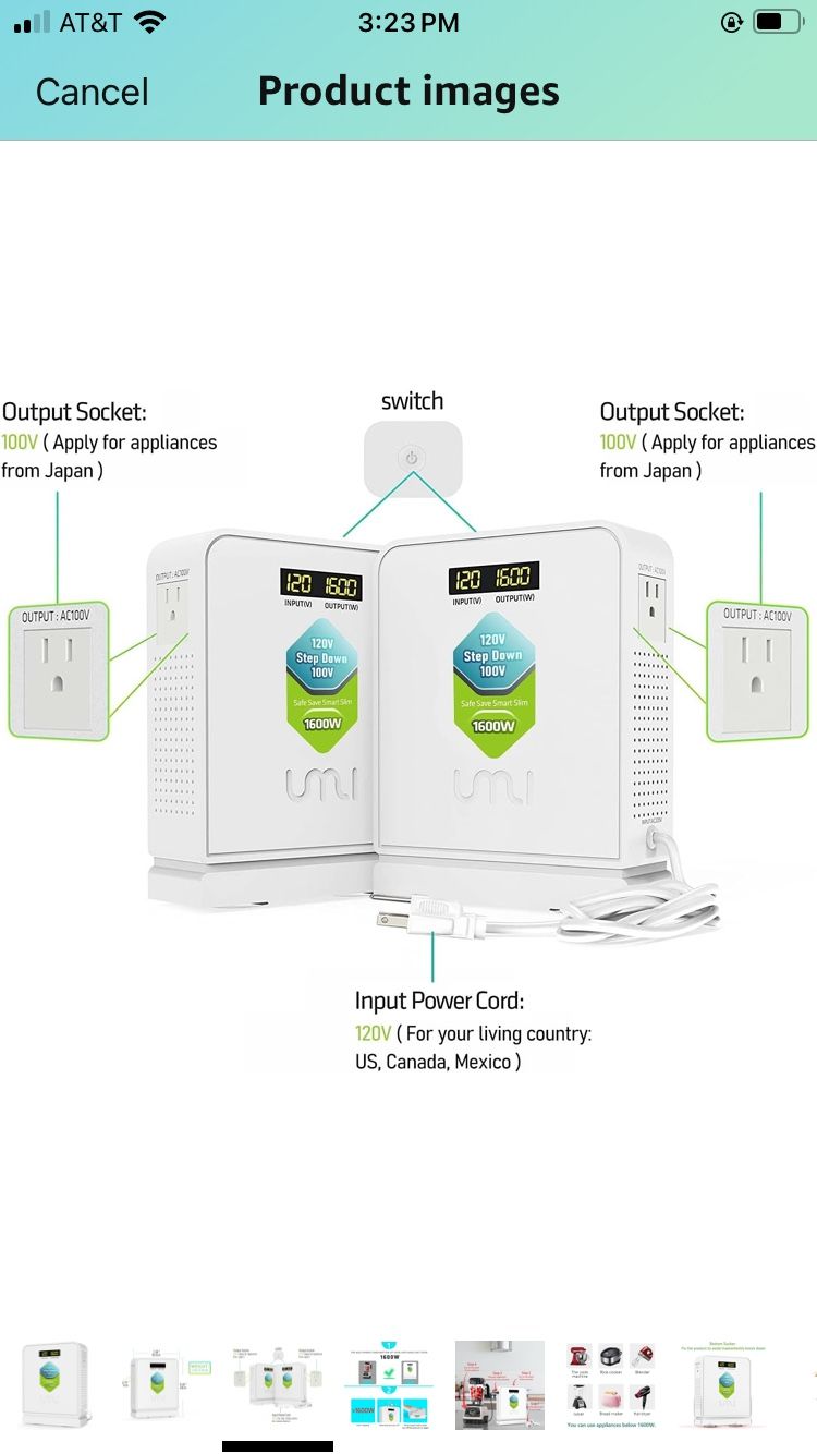 120V to 100V Voltage Converter 1600watts Step Down toroidal Voltage Converter for Japan appliances