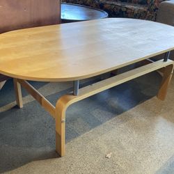 Minimal Blonde Oval Coffee Table