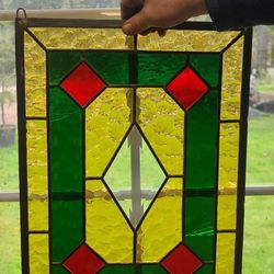 Beautiful Vintage Stained Glass Suncatcher 
