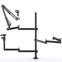 Broadcast Creator Tree with Ring Light for Microphone, Camera, Lighting
