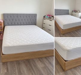 IKEA Mattress + Wooden Platform Bed Frame