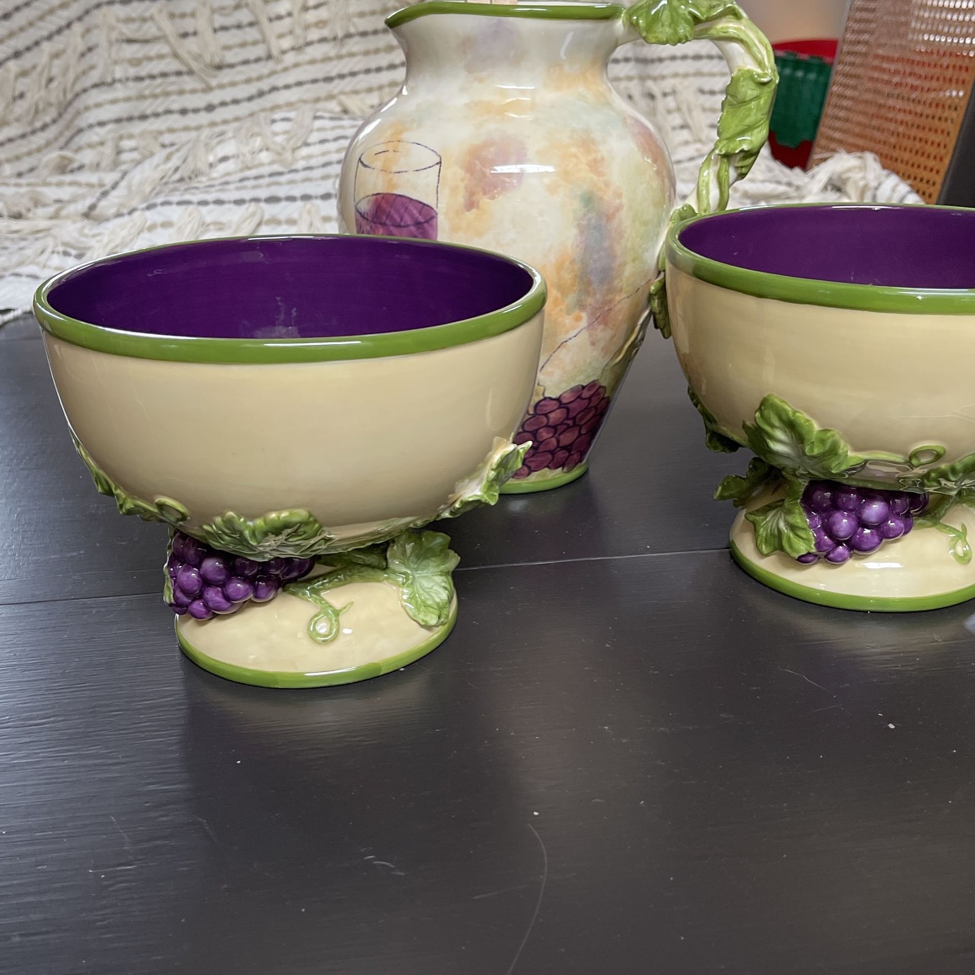 Salad Bowls and Water Pitcher