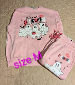 Hey Ghouls Halloween Sweatsuit Set Size M