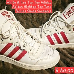 White & Red Top Ten Adidas