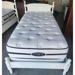 Twin Size Bed Frame With Mattress And Box Spring 