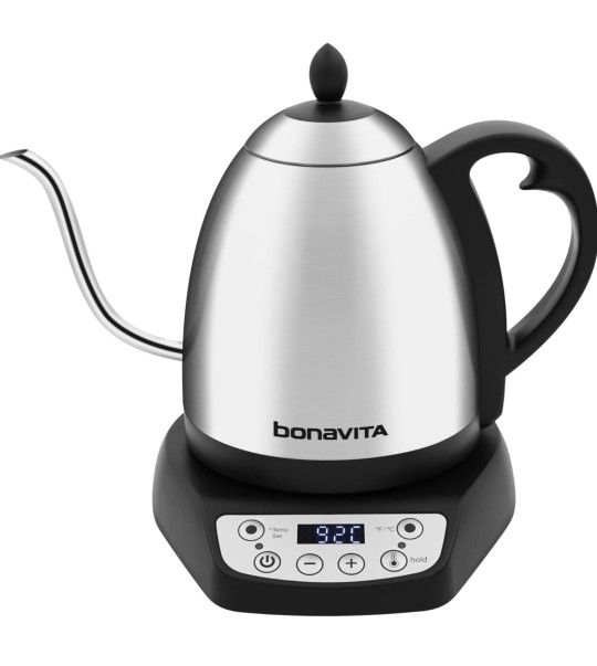 Bonavita 1L Digital Variable Temperature Gooseneck Electric Kettle for Coffee Brew and Tea Precise Pour Control