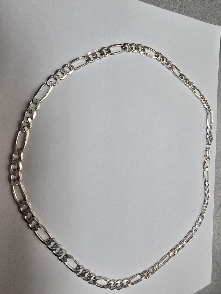 925 SILVER MEXICO MENS FIGARO LINK CHAIN 24"