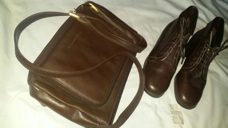 Ankle boots and purse