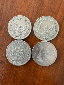 1960 Thailand 1, 5 & 10 Baht XF - BU Condition 4 Coin Lot