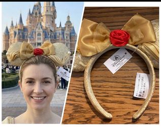 Disney Princess belle Beauty & beast headband Mickey ears