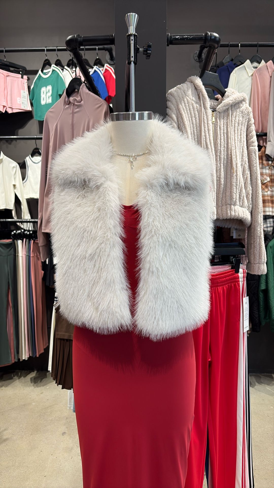 Fox Faux Fur Crop Vest Gilet