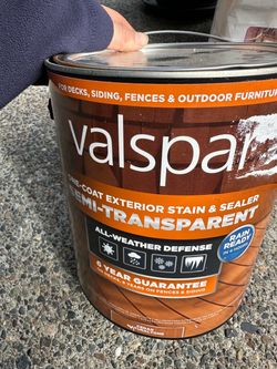 Free, almost full Valspar semi transparent stain cedar natural tone