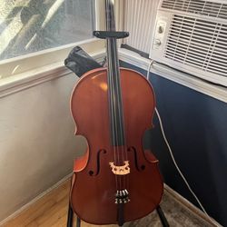 Cello with Bow & Stand – Needs New Strings