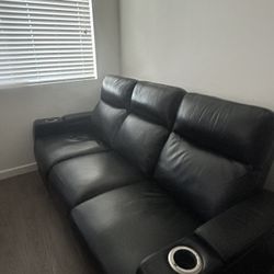 Reclining Black Sofa