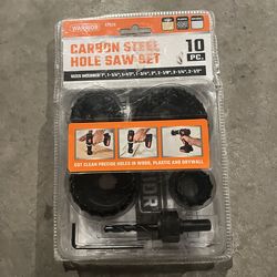 Brand New 10-piece Drill Bit Warrior Carbon Steel Hole Saw Set