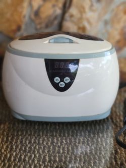 iSonic D3800A-W Digital Ultrasonic Cleaner, Stainless Steel, 0.6 L Capacity, 110 V, For Jewelry, Etc