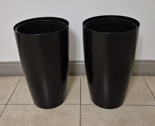 PAIR of 22" Black Resin Planters @ Lasting Creations