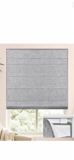 Gray Roman Window Shade Blind