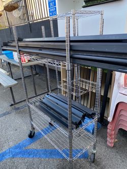 Adjustable 4 tier rolling utility shelf