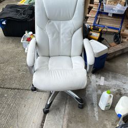 White Leather Chair 