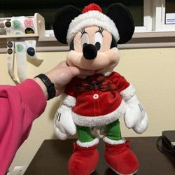 Christmas Minnie Mouse Plush Doll 15” Holiday Disney Store 2017