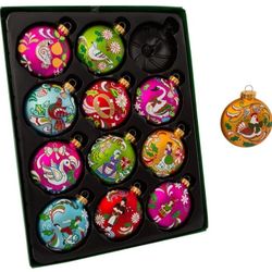 Kurt Adler 12 Days of Christmas Glass Ornament (Set of 12), 65mm
