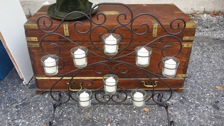 Wrought Iron Metal Fireplace Candelabra Candle Holder