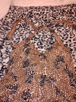 Leopard Print Spaghetti Strap halter Dress