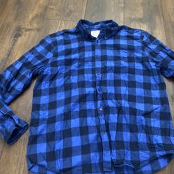 Men’s Blue And Black Long Sleeve Flannel Shirt Size XXL St John’s Bay #15