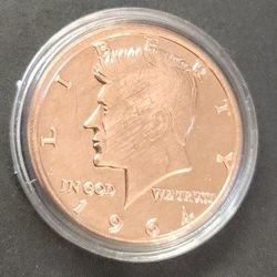 1 Ounce Kennedy 1/2 Dollar Replica Copper Coin