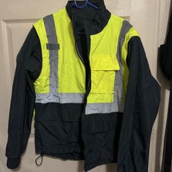 JORESTECH High Visibility Reversible Safety Jacket with Removable Sleeves for PPE