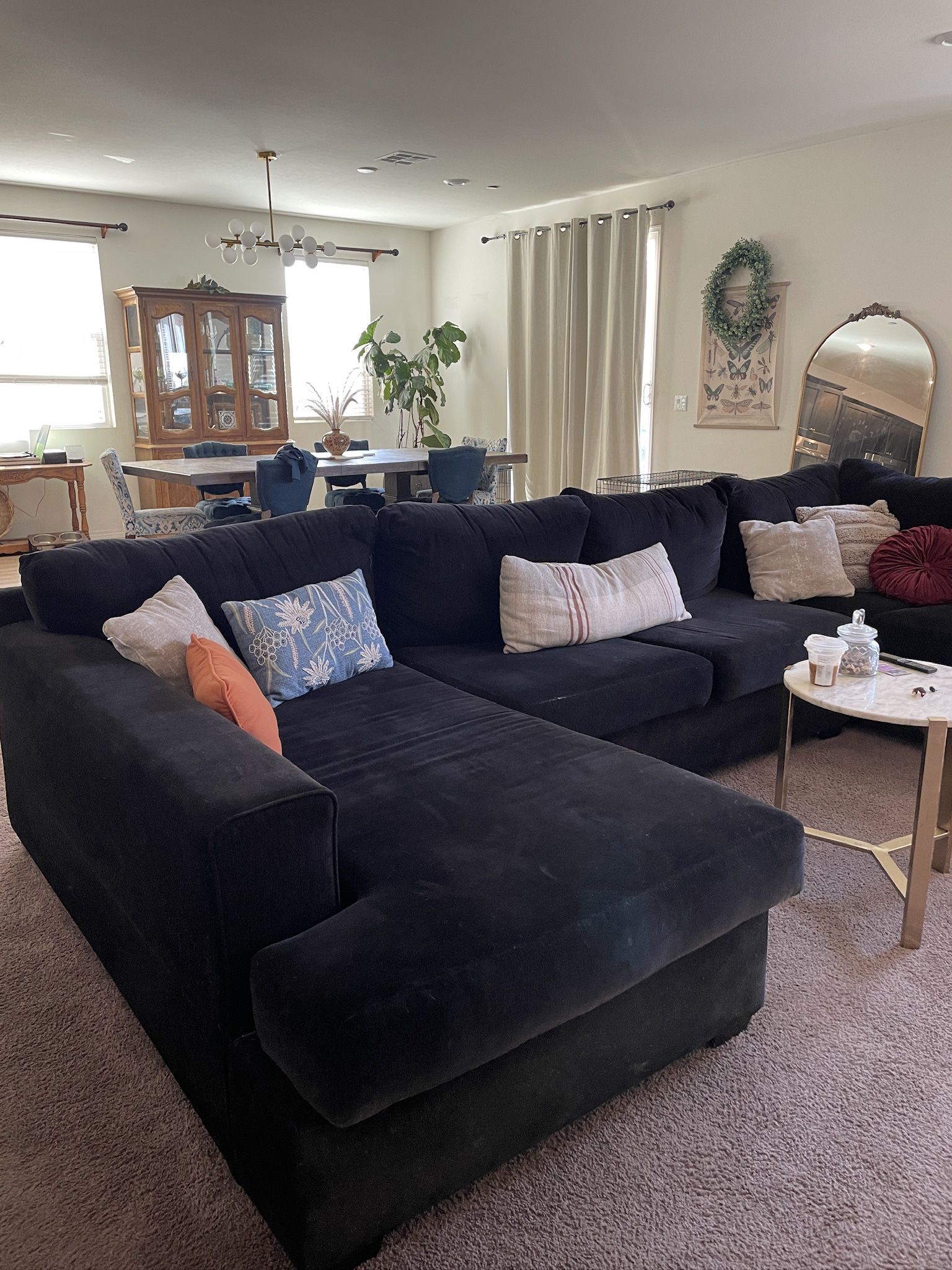 Beautiful Black Sectional Couch