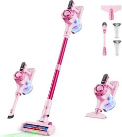 Cordless Vacuum Cleaner, Lightweight Stick Vacuum, Powerful Suction, Vacuum Cleaners, Pink