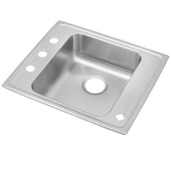 Elkay DRKAD252265 Lustertone 25" Drop In Single Basin Stainless Steel Utility Sink - 4 Faucet Holes